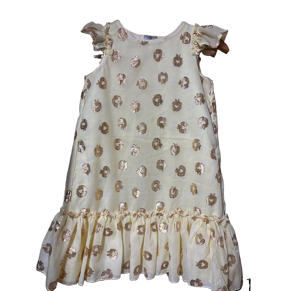 Disney Girls' Snow White Dress Gold Yellow Size 6 Apples Costume Princess